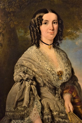 Portrait de la Princesse Kotschoubey - École allemande du XIXe siècle - Tableaux et dessins Style Restauration - Charles X